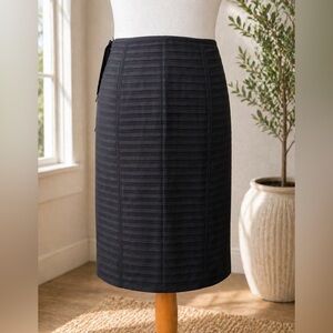 Ann Taylor Charcoal Striped Pencil silk Skirt Knee Length Workwear Office